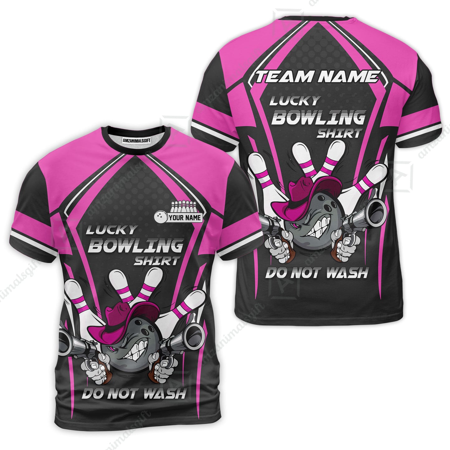 Customized Bowling Team Jersey, Lucky Bowling Shirt Do Not Wash Personalized Name Quarter-Zip Jerseys For Bowlers
