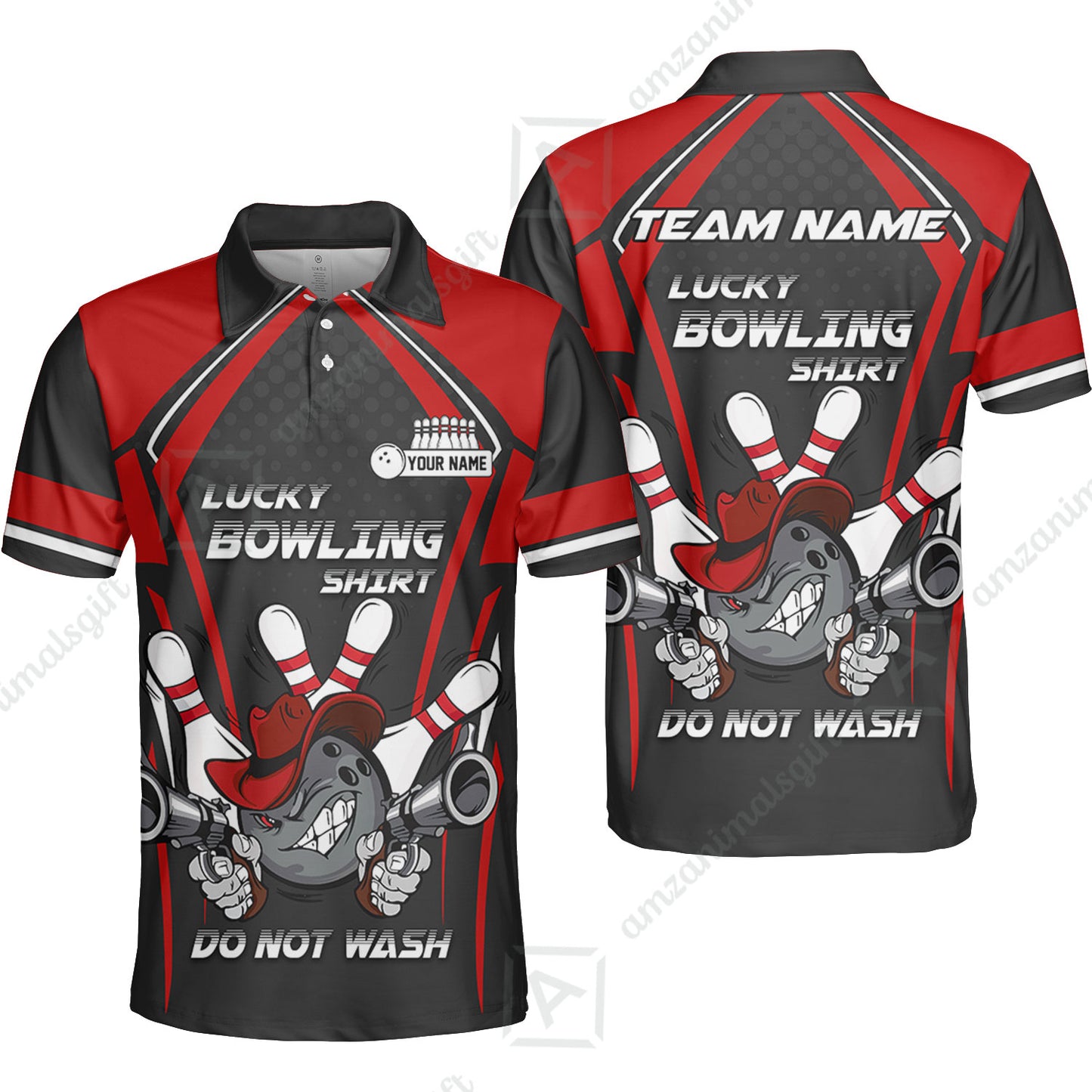 Customized Bowling Team Jersey, Lucky Bowling Shirt Do Not Wash Personalized Name Quarter-Zip Jerseys For Bowlers