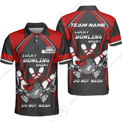 Customized Bowling Team Jersey, Lucky Bowling Shirt Do Not Wash Personalized Name Quarter-Zip Jerseys For Bowlers