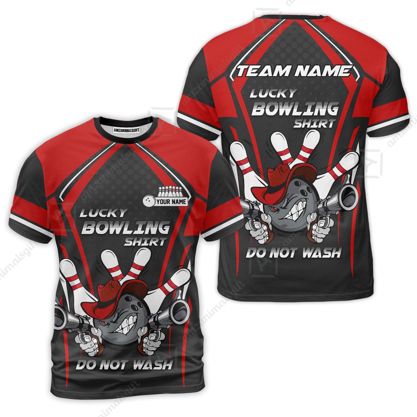 Customized Bowling Team Jersey, Lucky Bowling Shirt Do Not Wash Personalized Name Quarter-Zip Jerseys For Bowlers
