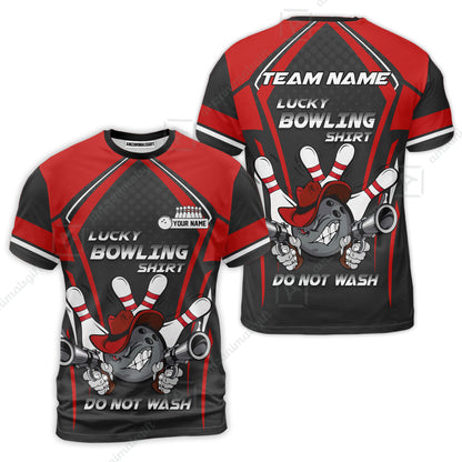Customized Bowling Team Jersey, Lucky Bowling Shirt Do Not Wash Personalized Name Quarter-Zip Jerseys For Bowlers