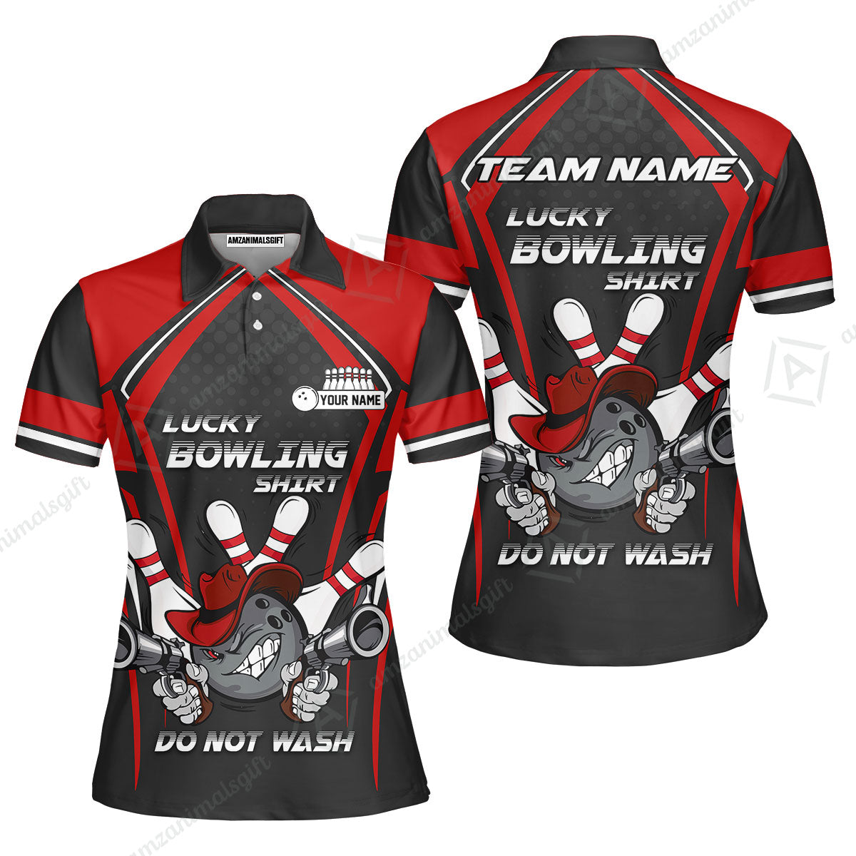 Customized Bowling Team Jersey, Lucky Bowling Shirt Do Not Wash Personalized Name Quarter-Zip Jerseys For Bowlers