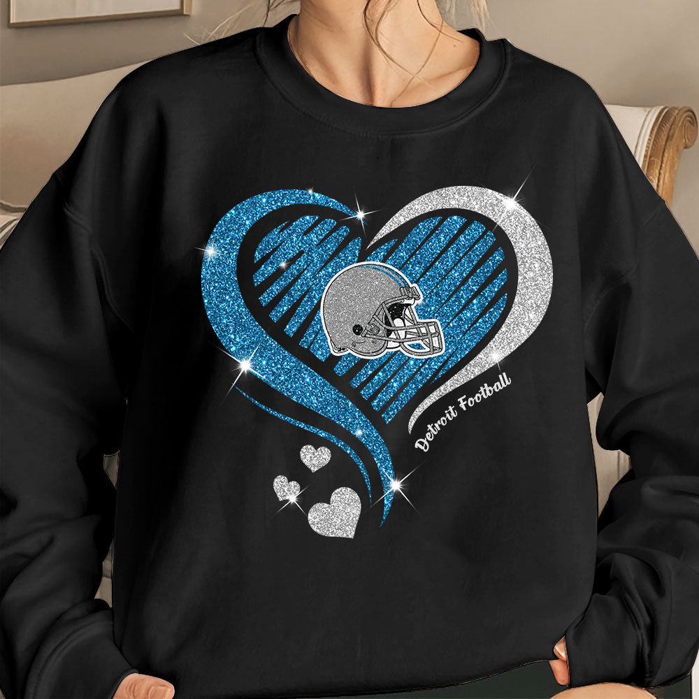 Detroit Football Twinkle Heart Sweatshirt, Hoodie, Long Sleeve, T Shirts For Men & Women, Detroit Lover