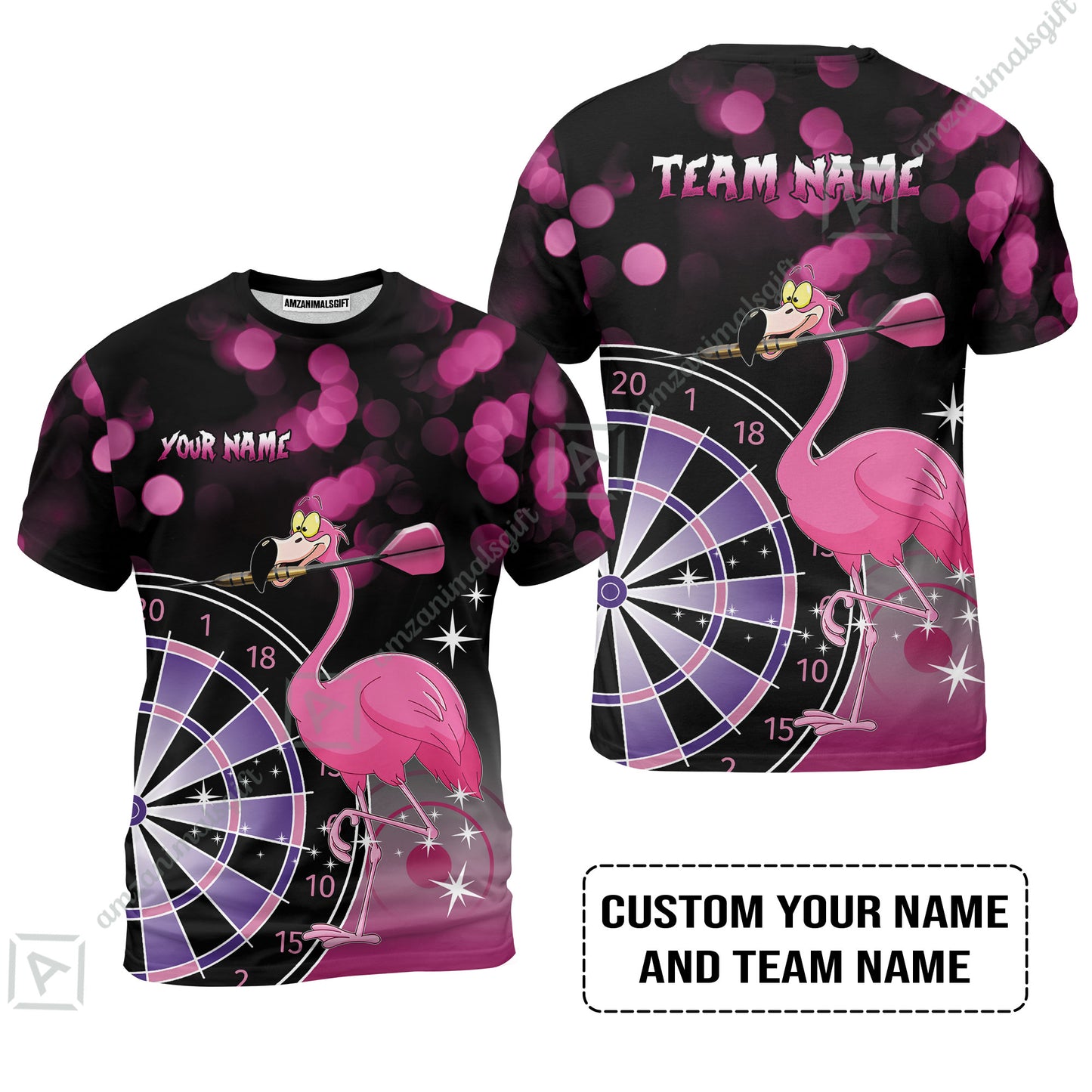 Personalized Darts Polo Shirt, Darts And Flamingo Customized Polo Shirt, Perfect Outfits For Darts Players, Darts Team