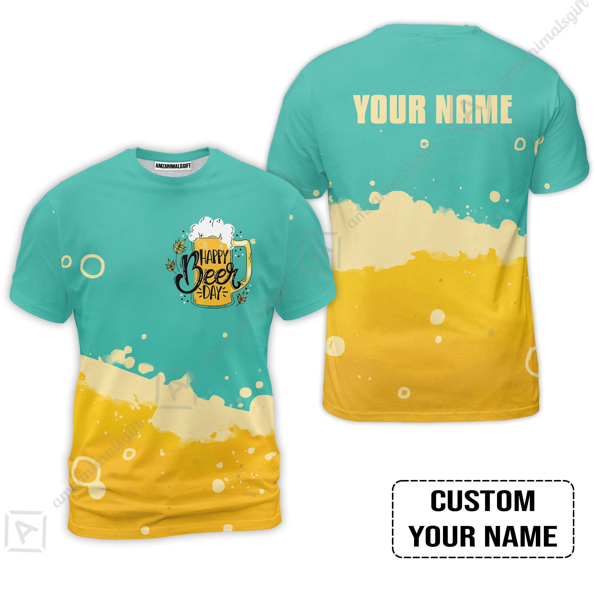 Custom Beer Pattern Design Oktoberfest Beer Festival Performance T-Shirt