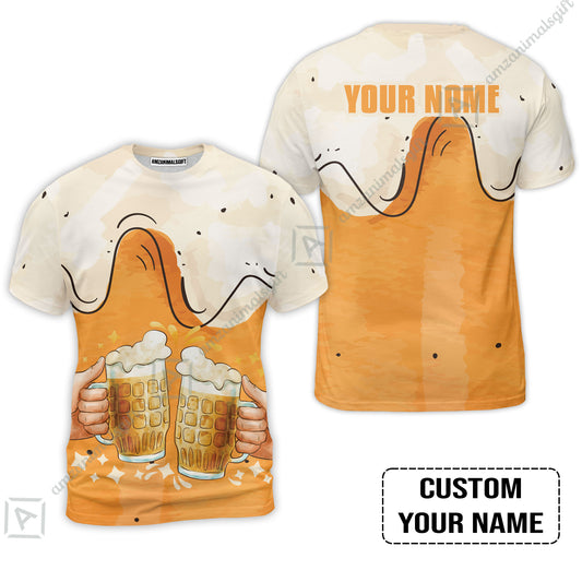 Custom Orange Cream Pattern Beer Pattern Design Oktoberfest Beer Festival Performance T-Shirt