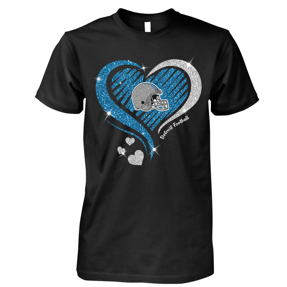 Detroit Football Twinkle Heart T Shirts, Sweatshirt, Hoodie, Long Sleeve For Men & Women, Detroit Lover