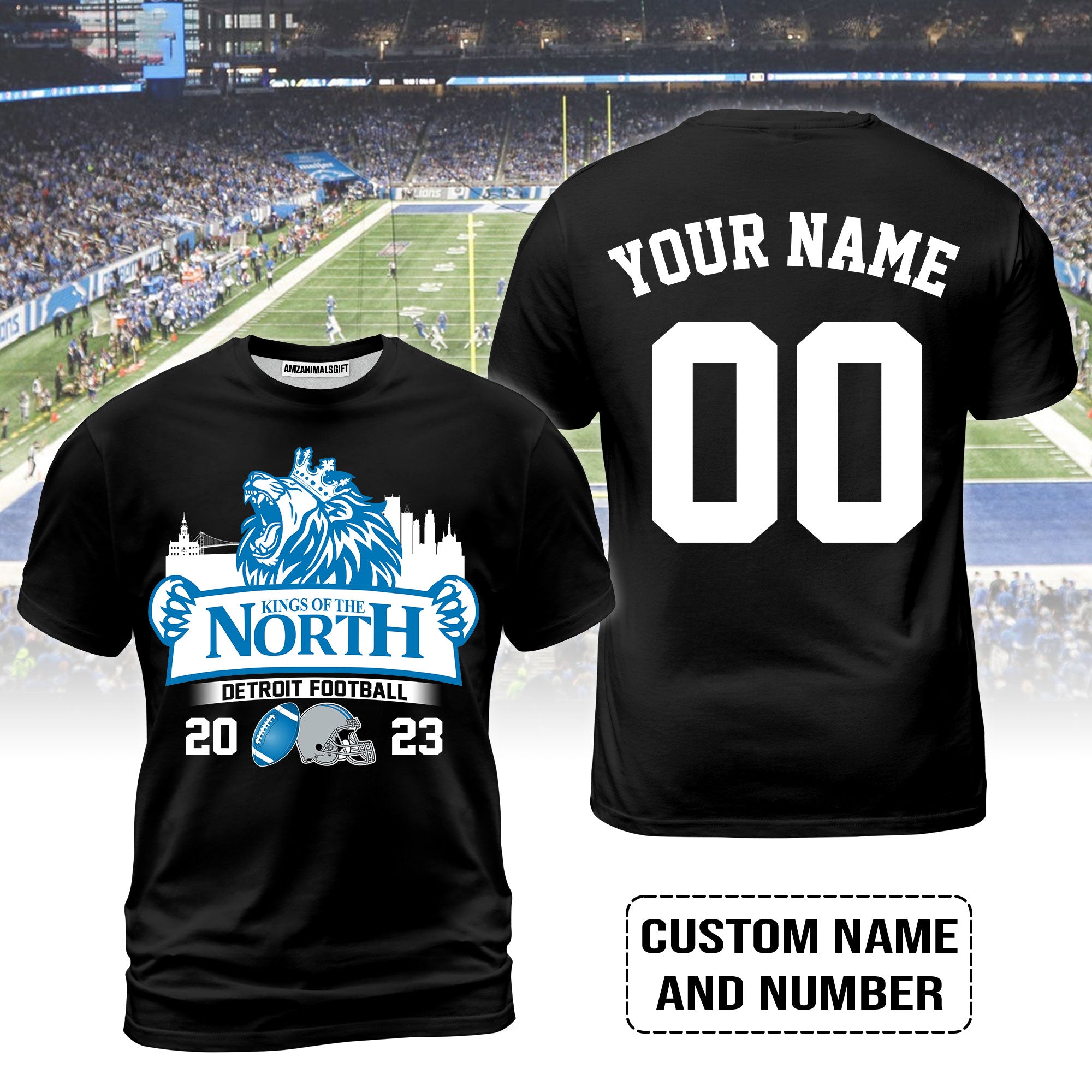 Detroit Football King Of The North 2023 Customized T-Shirts, Conquered The North NFC North Champions T-Shirt, Detroit Football Fan Gifts