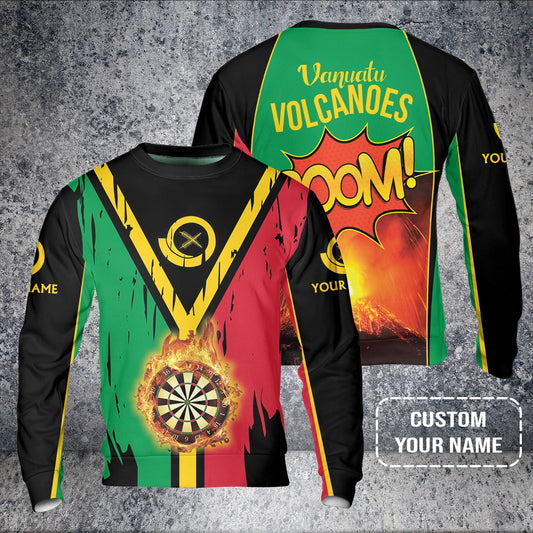 Darts Shirt Custom Name, Vanuatu Volcanoes Uniform, Personalized Shirt For Darts Lovers, Darts Players