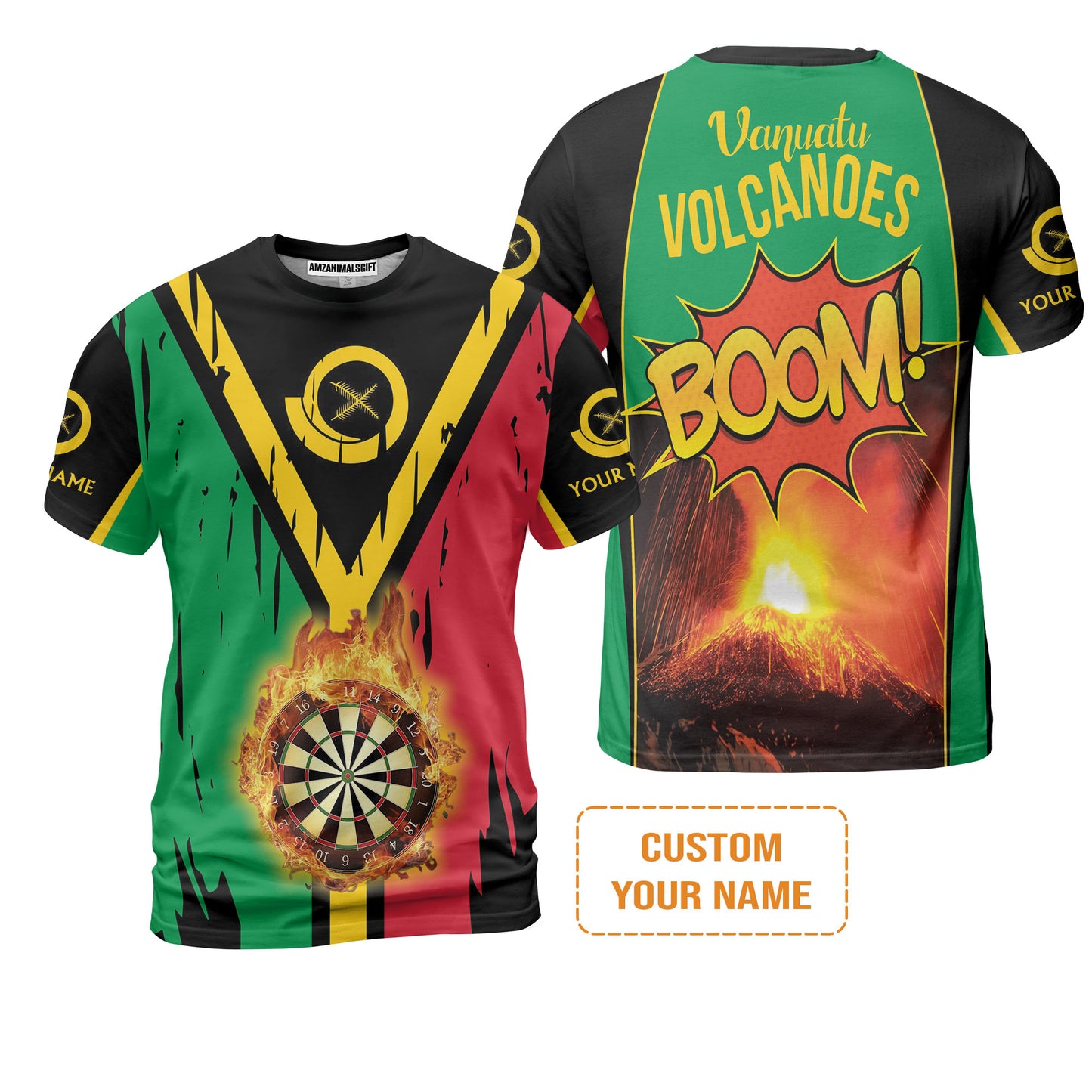Darts Shirt Custom Name, Vanuatu Volcanoes Uniform, Personalized Shirt For Darts Lovers, Darts Players