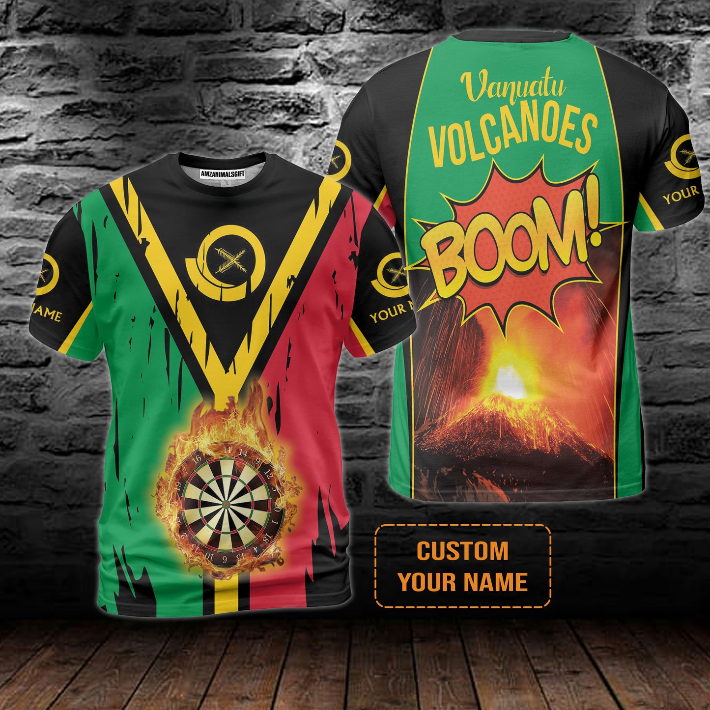Darts Shirt Custom Name, Vanuatu Volcanoes Uniform, Personalized Shirt For Darts Lovers, Darts Players