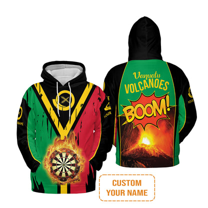 Darts Shirt Custom Name, Vanuatu Volcanoes Uniform, Personalized Shirt For Darts Lovers, Darts Players