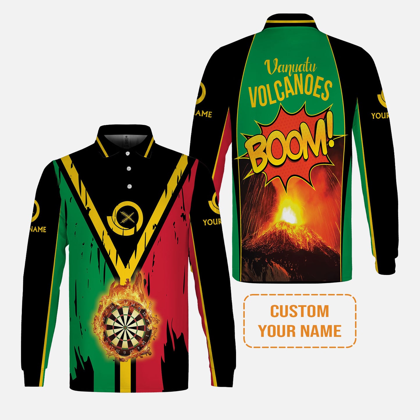 Darts Shirt Custom Name, Vanuatu Volcanoes Uniform, Personalized Shirt For Darts Lovers, Darts Players