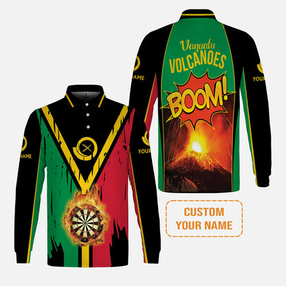 Darts Shirt Custom Name, Vanuatu Volcanoes Uniform, Personalized Shirt For Darts Lovers, Darts Players