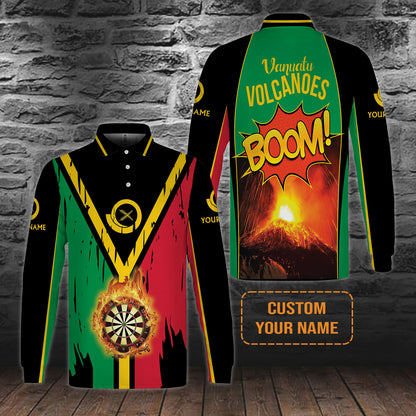 Darts Shirt Custom Name, Vanuatu Volcanoes Uniform, Personalized Shirt For Darts Lovers, Darts Players