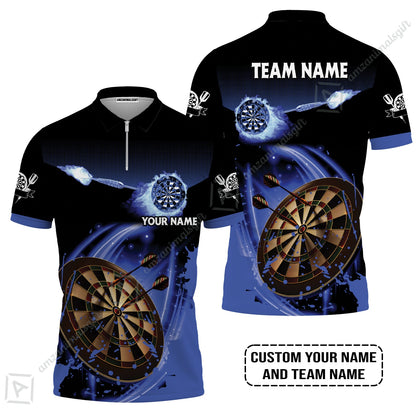 Customized Fire Darts Long Polo Shirt, Personalized Darts For Team Long Polo Shirt