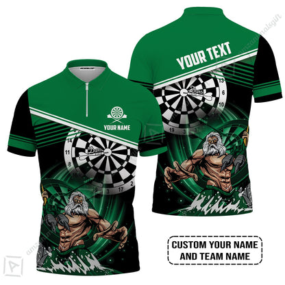 Customized Name & Text Darts Long Polo Shirt, Personalized Name Poseidon Darts Long Polo Shirt
