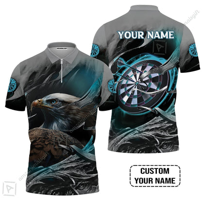 Customized Name Darts Sweatshirt, Bullseye Dartboard Personalized Eagle And Darts Sweatshirt