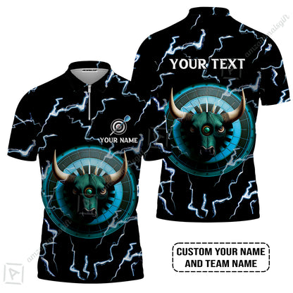 Customized Name & Text Darts Polo Shirt, Personalized Name Bullseye Dartboard Polo Shirt