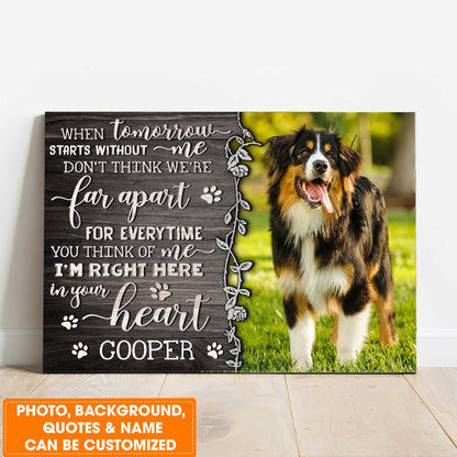Personalized Dog Landscape Canvas, Custom Remember Pet Gift, Perfect Gift For Dog Lovers, Friends, Family