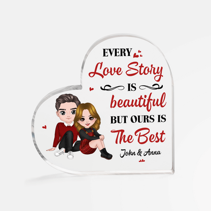 Personalized Couple Acrylic Ornament, Customized Every Love Story Is Beautiful But Ours Is The Best Acrylic Ornament, Best Ornament For Couple