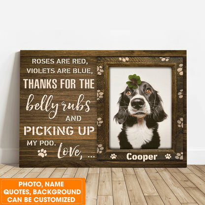 Personalized Dog Landscape Canvas, Custom Pet Photo, Beautiful Pawprints Dog Canvas, Perfect Gift For Dog Lovers, Friend, Family