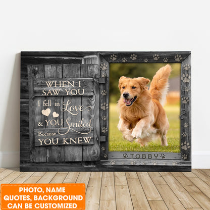 Personalized Dog Landscape Canvas, Custom Pet Photo, Pet Name For Your Hairy friend, Perfect Gift For Dog Lovers, Friend, Family