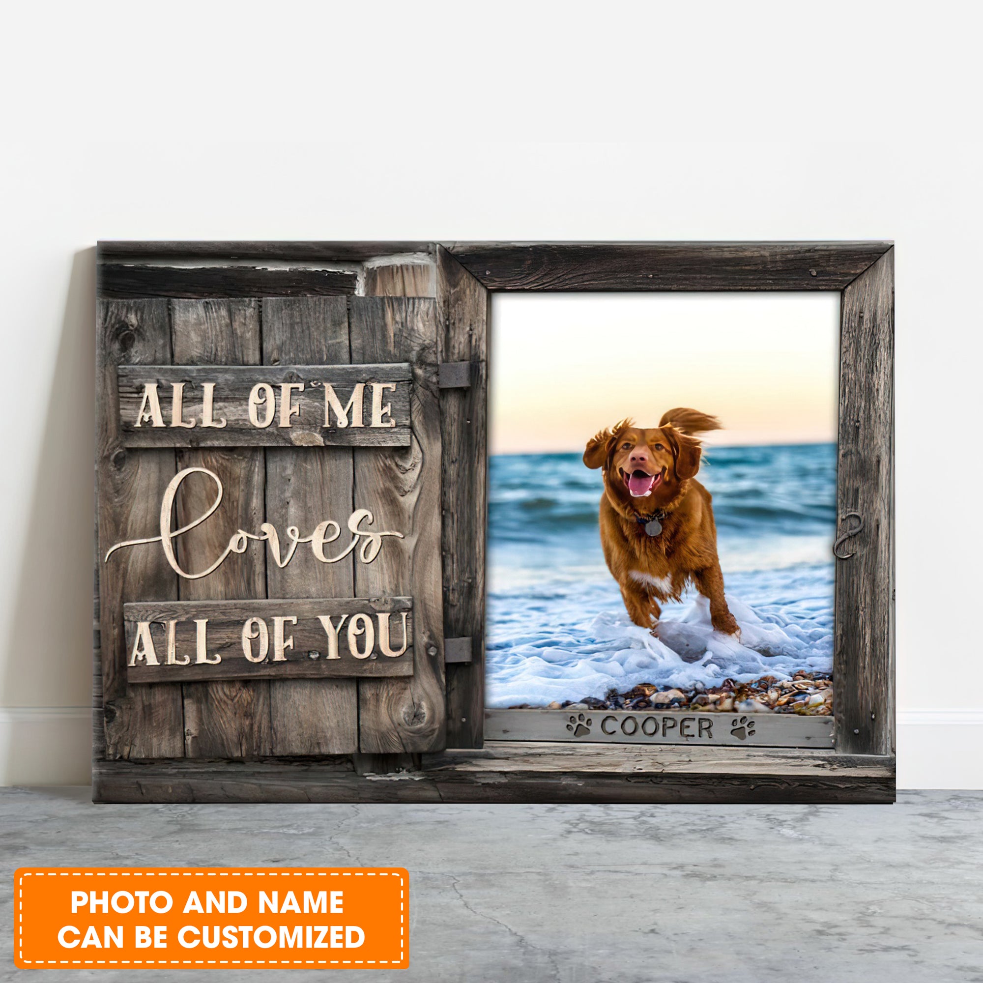 Custom Name And Photo Dog Premium Wrapped Landscape Canvas, Love All Of You Personalized Dog Canvas - Perfect Gift For Dog Lovers, Friends, Family