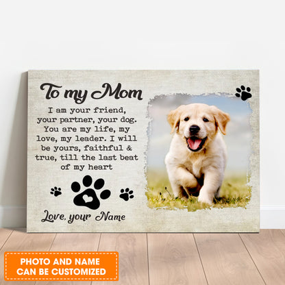 Custom Name & Photo Dog Premium Wrapped Landscape Canvas, I Am Your Friend Personalized Dog Canvas - Perfect Gift For Dog Lovers, Dog Mom, Family