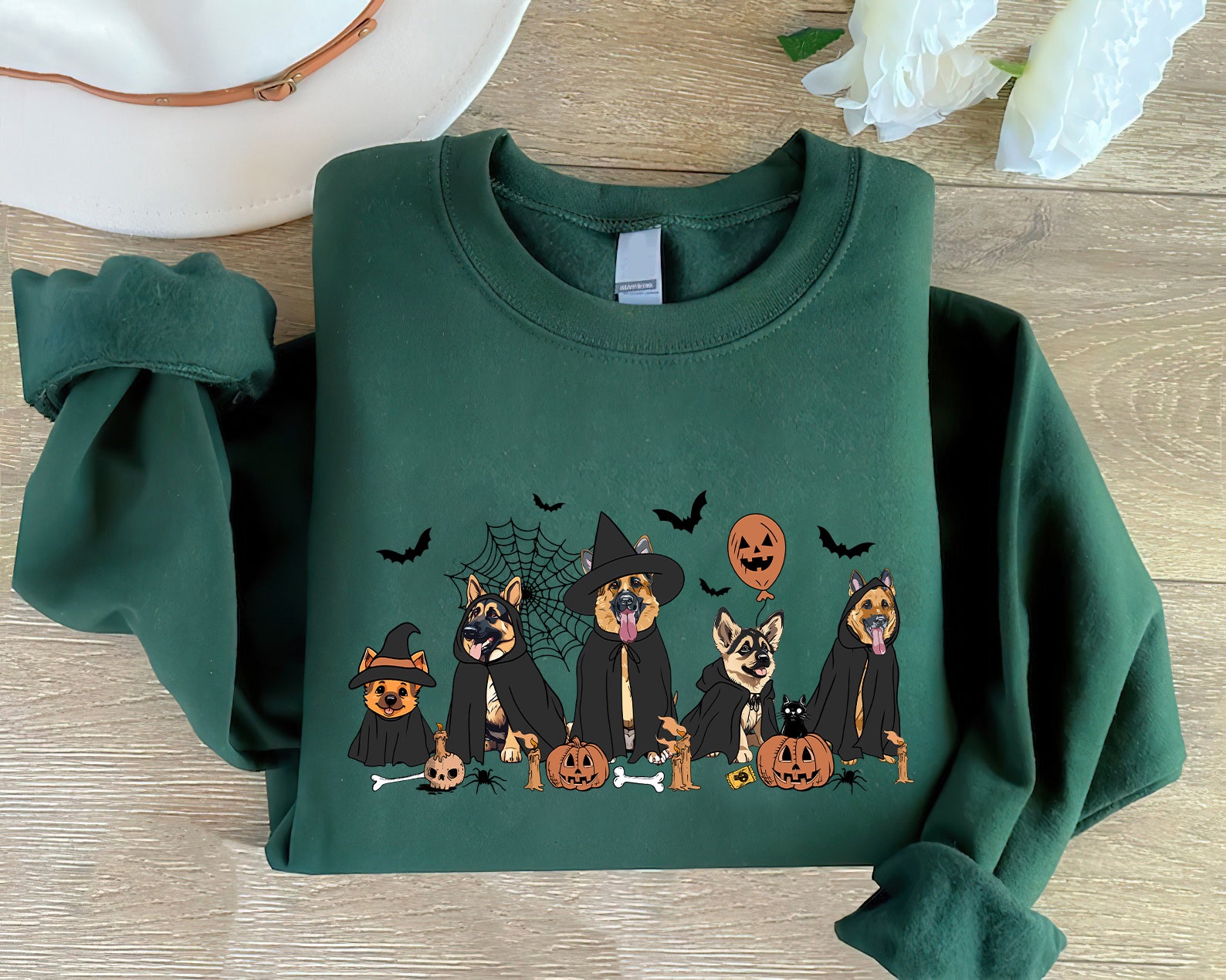 German Shepherd Sweatshirt, Horror Halloween German Shepherd Sweatshirt, Halloween Dog Shirt, German Shepherd Dog Sweatshirt