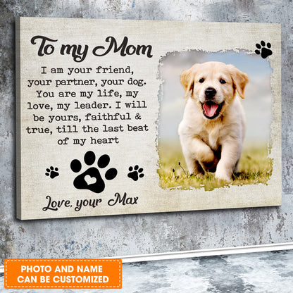 Custom Name & Photo Dog Premium Wrapped Landscape Canvas, I Am Your Friend Personalized Dog Canvas - Perfect Gift For Dog Lovers, Dog Mom, Family