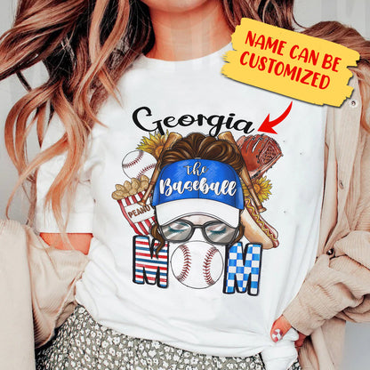 Baseball Mom Shirt Customized Name, The Baseball Mom Perfect Outfit, Best Gift Idea For Her