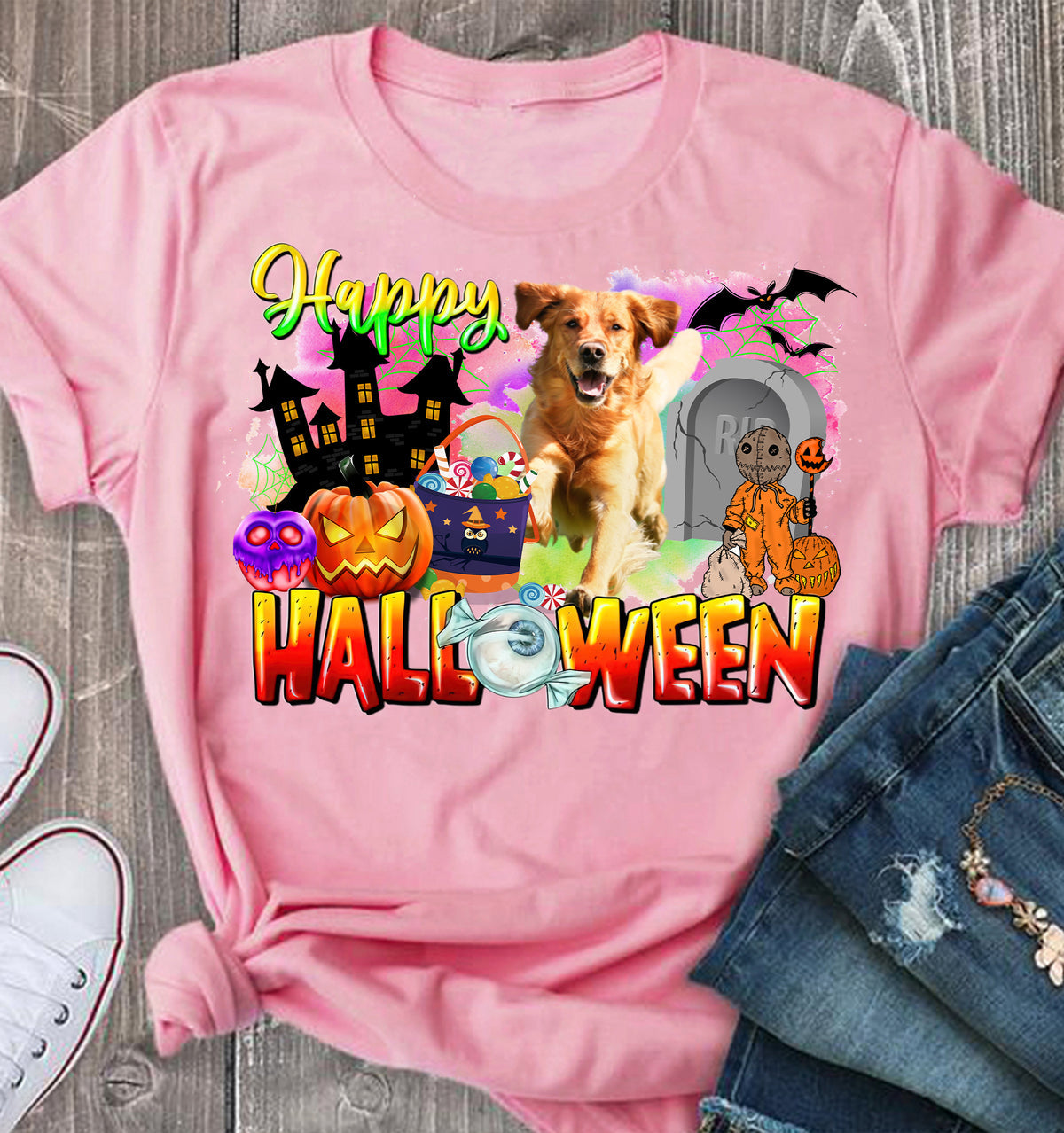 Halloween Shirt Customized Dog Cat Pets Photo, Perfect Cute Halloween Outfit For Dog Mom, Cat Mom, Pets Lovers