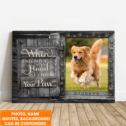 Personalized Dog Landscape Canvas, Custom Pet Photo, Pet Name For Your Hairy friend, Perfect Gift For Dog Lovers, Friend, Family