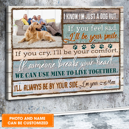 Custom Name & Photo Dog Premium Wrapped Landscape Canvas, Im Your Dog Personalized Dog Canvas - Perfect Gift For Dog Lovers, Family, Friend