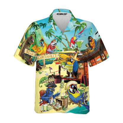 Parrot Aloha Hawaiian Shirt - Margaritaville Hawaiian Shirt, Funny Parrot In Summer Beach Party Hawaiian Shirt For Men, Women, Parrot Lover