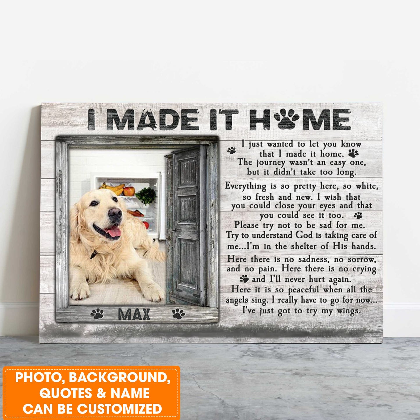 Personalized Dog Landscape Canvas, Custom Pet Gifts In Loving Memory, Perfect Gift For Dog Lovers, Friends, Family