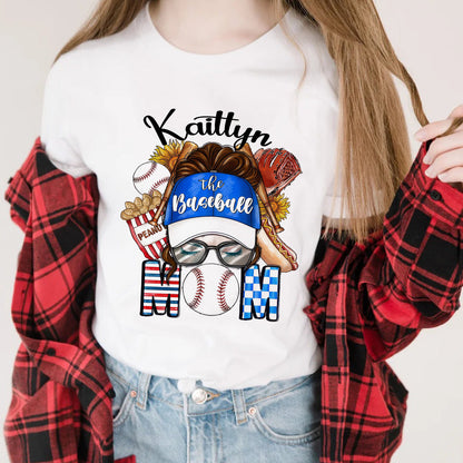 Baseball Mom Shirt Customized Name, The Baseball Mom Perfect Outfit, Best Gift Idea For Her