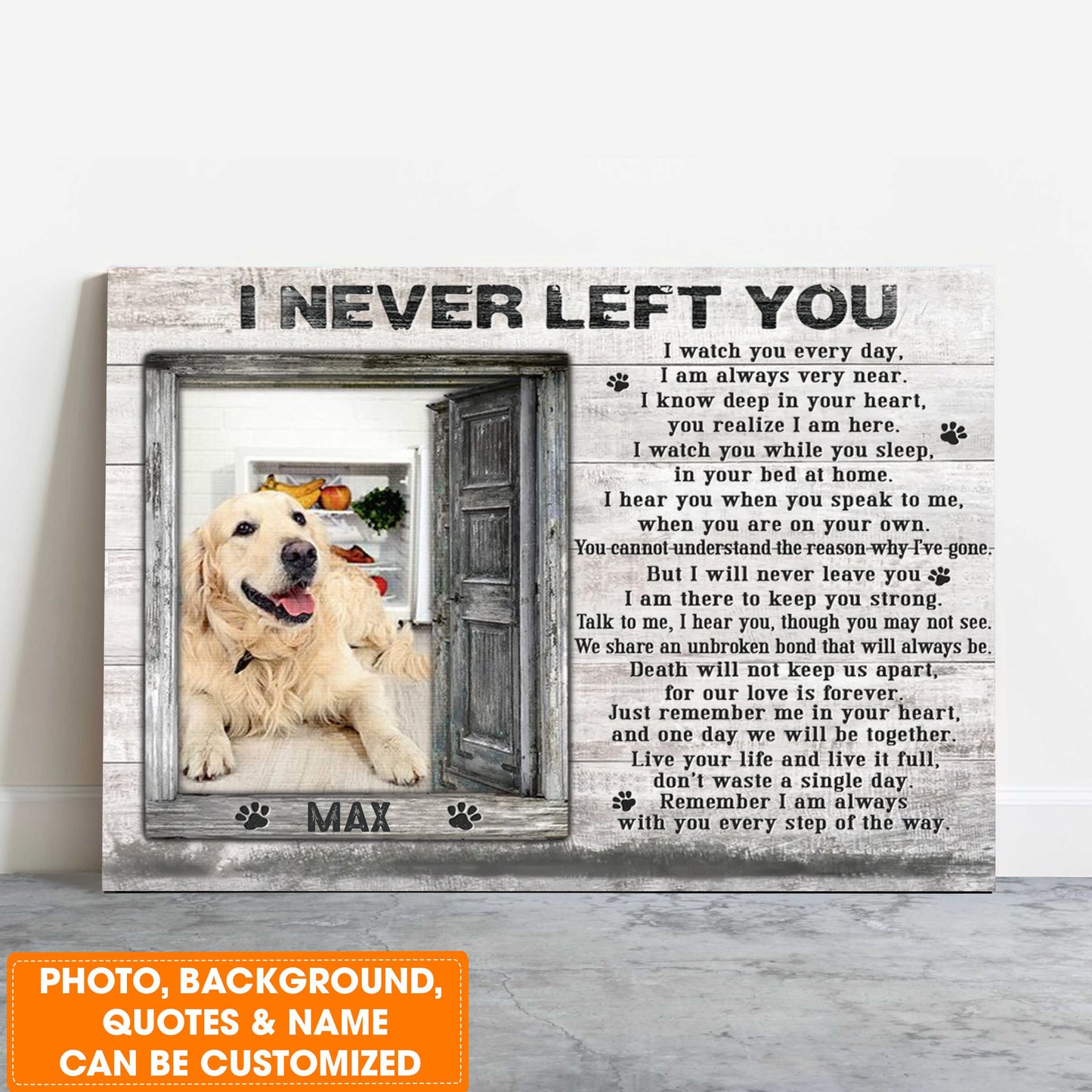 Personalized Dog Landscape Canvas, Custom Pet Gifts In Loving Memory, Perfect Gift For Dog Lovers, Friends, Family