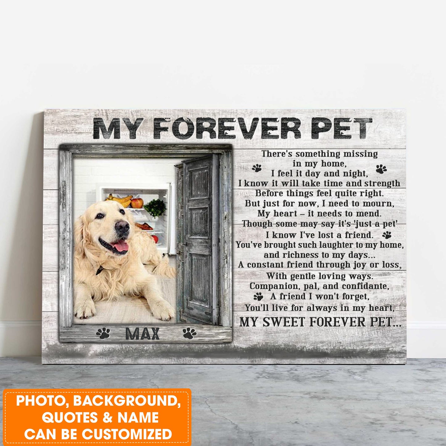 Personalized Dog Landscape Canvas, Custom Pet Gifts In Loving Memory, Perfect Gift For Dog Lovers, Friends, Family