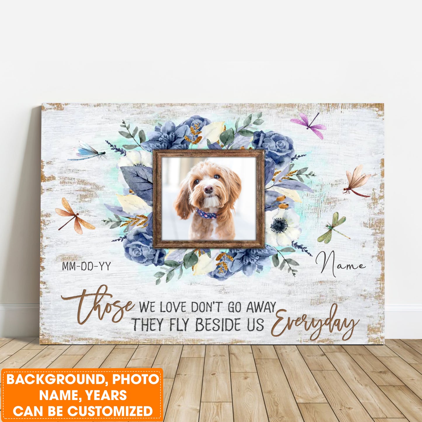 Personalized Dog Landscape Canvas, Custom Gift For Someone Who Lost A Pet Dog Memorial Gift Canvas Print, Perfect Gift For Dog Lovers, Friends, Family
