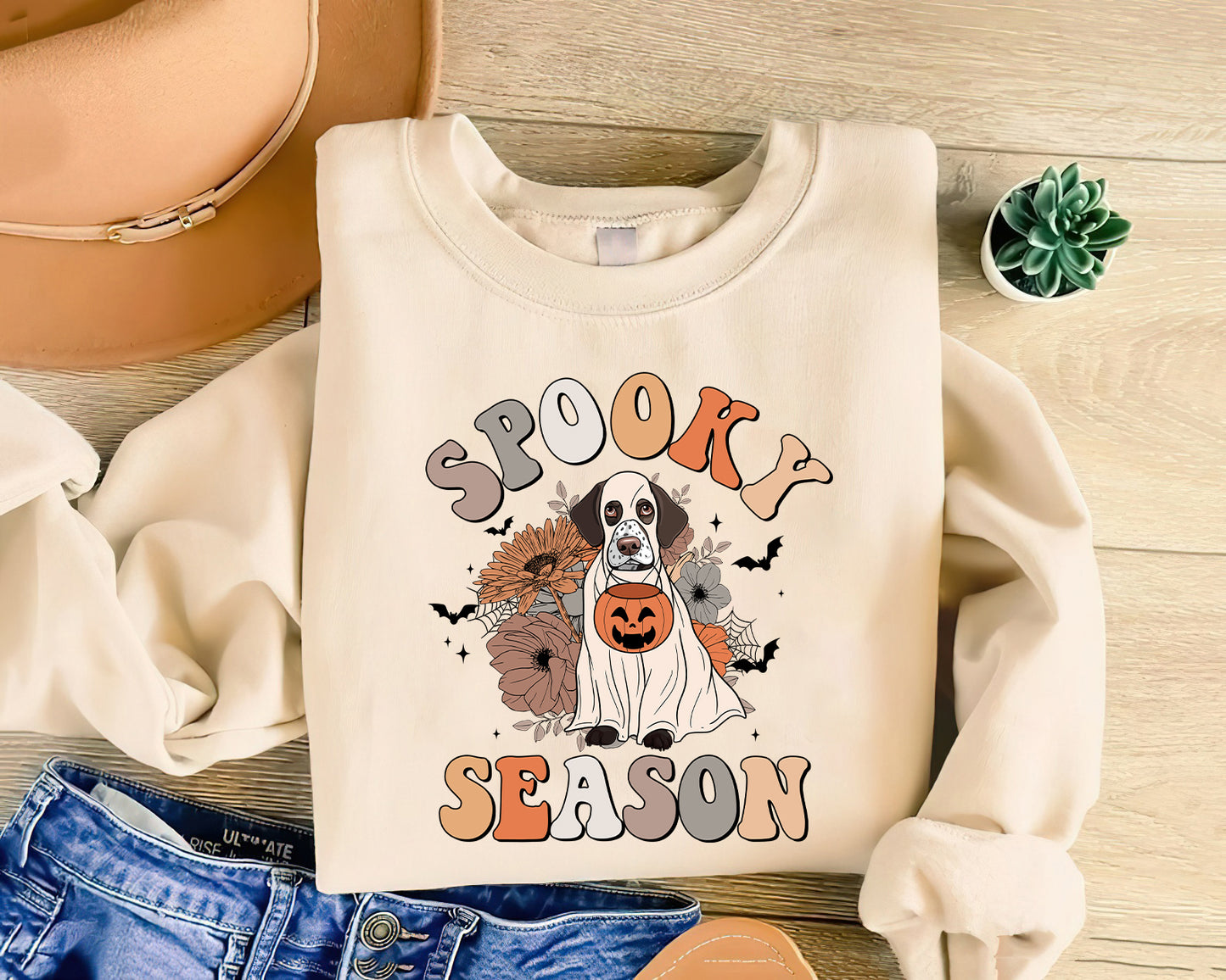German Shorthaired Pointer Sweatshirt, Spooky Season German Shorthaired Pointer Sweatshirt, Halloween Dog Shirt, German Shepherd Dog Sweatshirt
