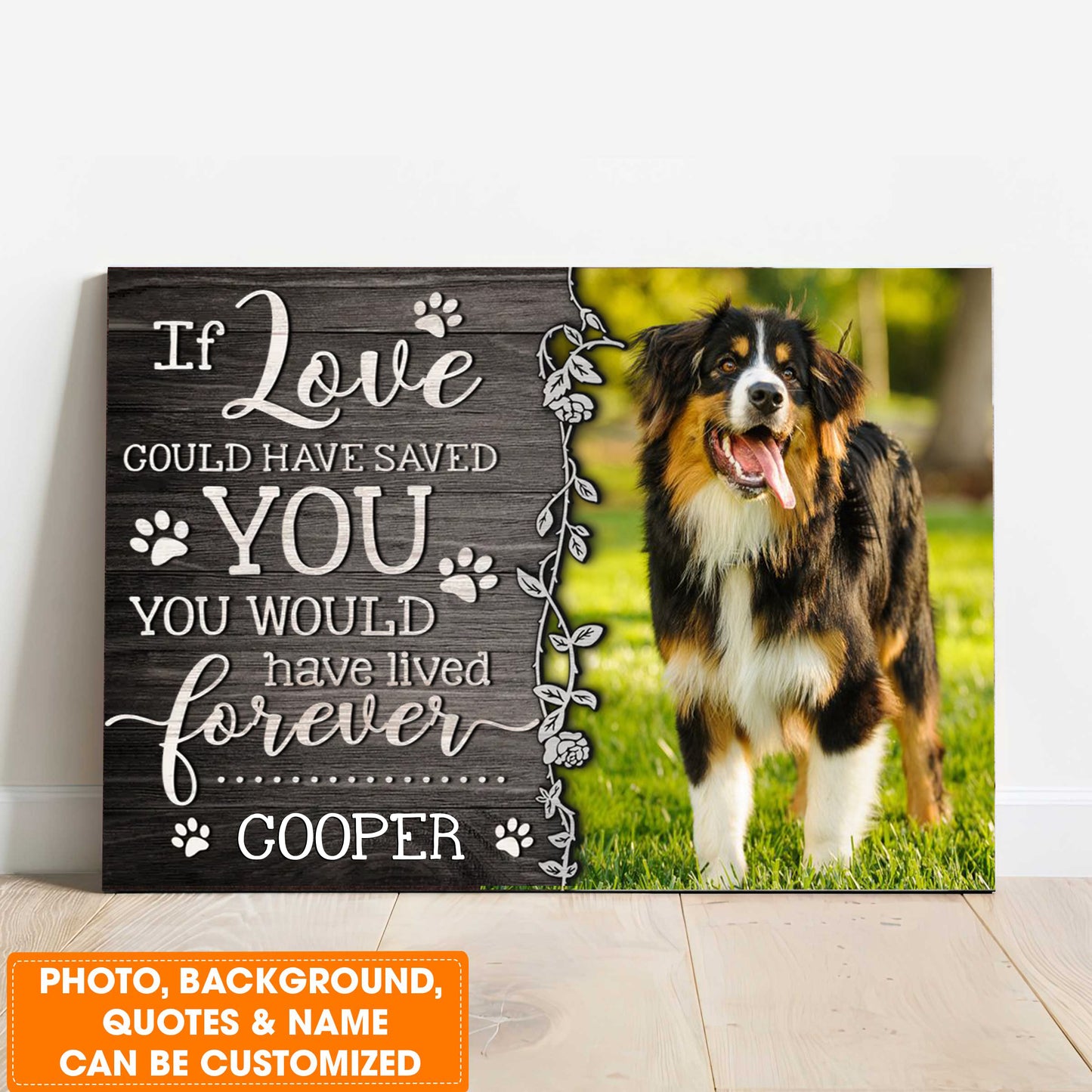 Personalized Dog Landscape Canvas, Custom Remember Pet Gift, Perfect Gift For Dog Lovers, Friends, Family