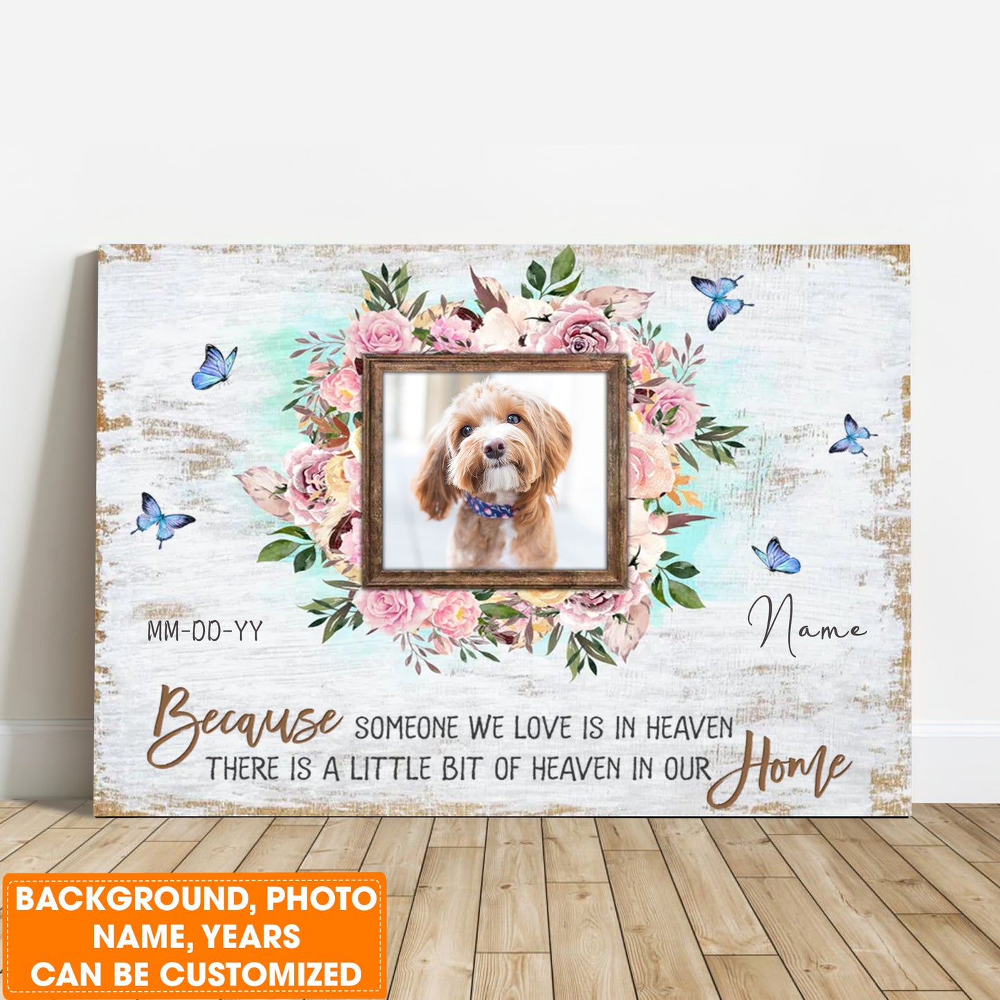 Personalized Dog Landscape Canvas, Custom Gift For Someone Who Lost A Pet Dog Memorial Gift Canvas Print, Perfect Gift For Dog Lovers, Friends, Family