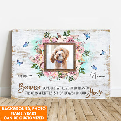 Personalized Dog Landscape Canvas, Custom Gift For Someone Who Lost A Pet Dog Memorial Gift Canvas Print, Perfect Gift For Dog Lovers, Friends, Family