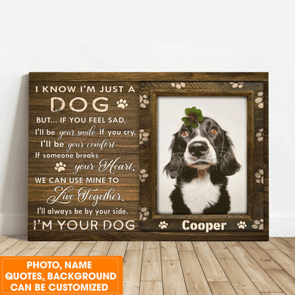 Personalized Dog Landscape Canvas, Custom Pet Photo, Beautiful Pawprints Dog Canvas, Perfect Gift For Dog Lovers, Friend, Family