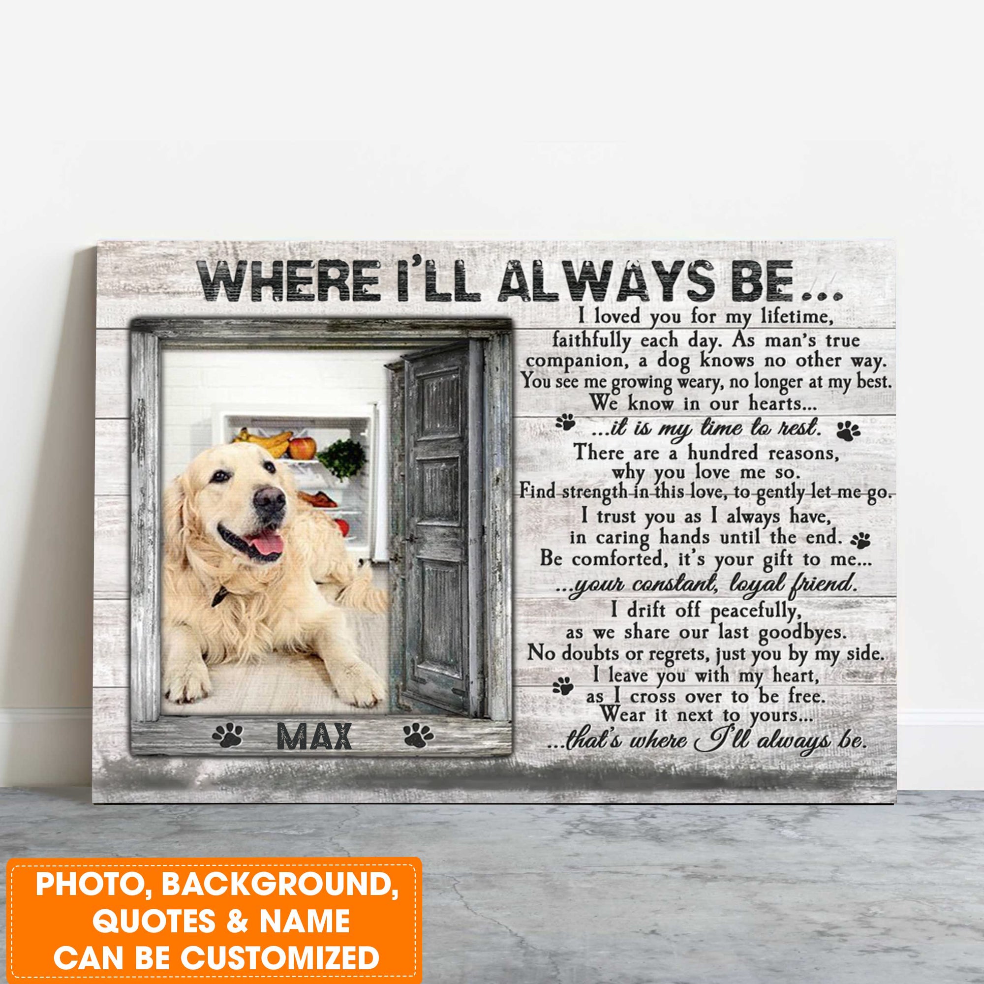 Personalized Dog Landscape Canvas, Custom Pet Gifts In Loving Memory, Perfect Gift For Dog Lovers, Friends, Family