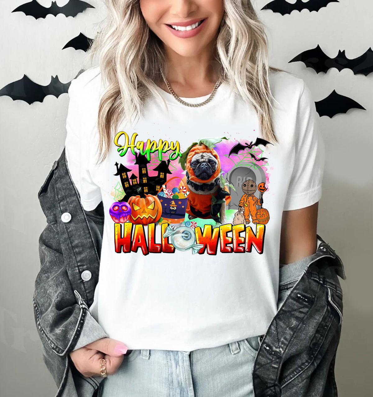 Halloween Shirt Customized Dog Cat Pets Photo, Perfect Cute Halloween Outfit For Dog Mom, Cat Mom, Pets Lovers