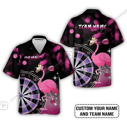 Personalized Darts Polo Shirt, Darts And Flamingo Customized Polo Shirt, Perfect Outfits For Darts Players, Darts Team