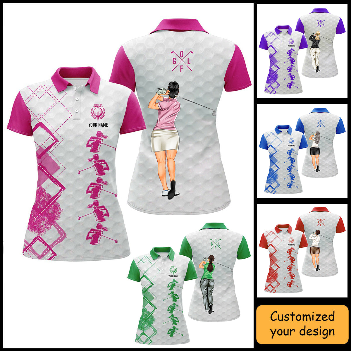 Golf Custom Women Polo Shirt,  Golf Color Women Golf Polo Shirt Apparel